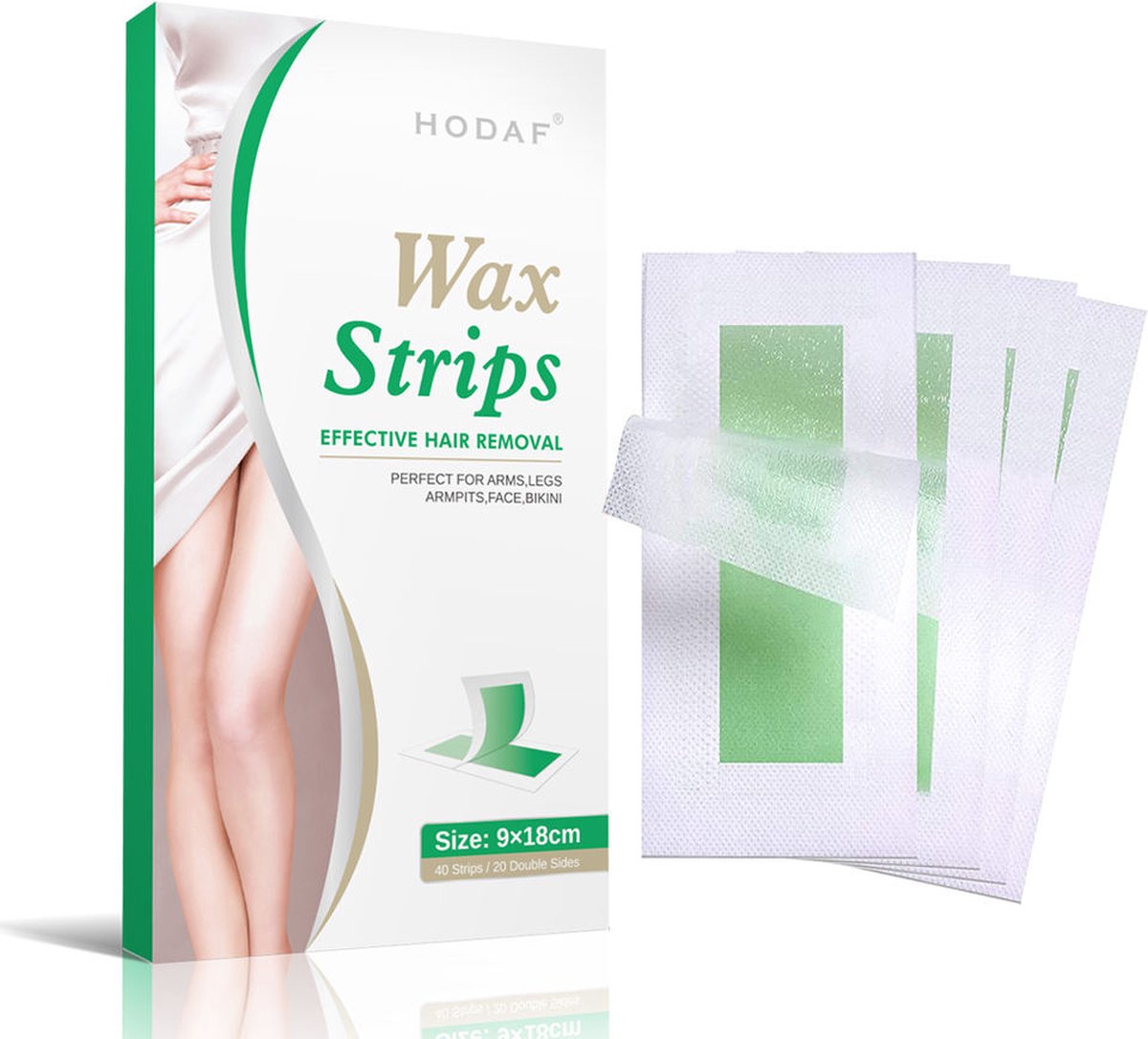 HODAF Ontharing Strips | Kant en klaar | Geen extra wax nodig | Wax Strips | Hars | Harsstrips | Ontharingsstrips | Waxstrips Harsen | Ontharen waxen | 20x2 strips | Harsontharing Lichaam Benen | Ontharingsstrip oksel | Gelwax | Coldwax | Cold Wax