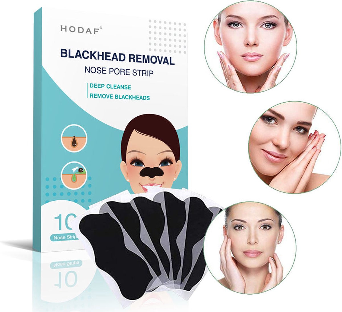 HODAF Nose Pore Strips (10 stuks) | Mee-eter verwijderen