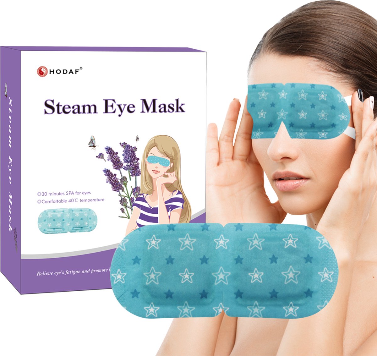 Stoom Oogmasker | Slaapmasker | 10 Stuks Oogmasker Vermoeide Ogen | Geurvrij | Comfortabel Oogmasker | Verwarmend Oogmasker | Gezichtsmasker | Steam Eye Mask | Slaaphulpmiddel | Oogmasker | Lavendel 10 stuks