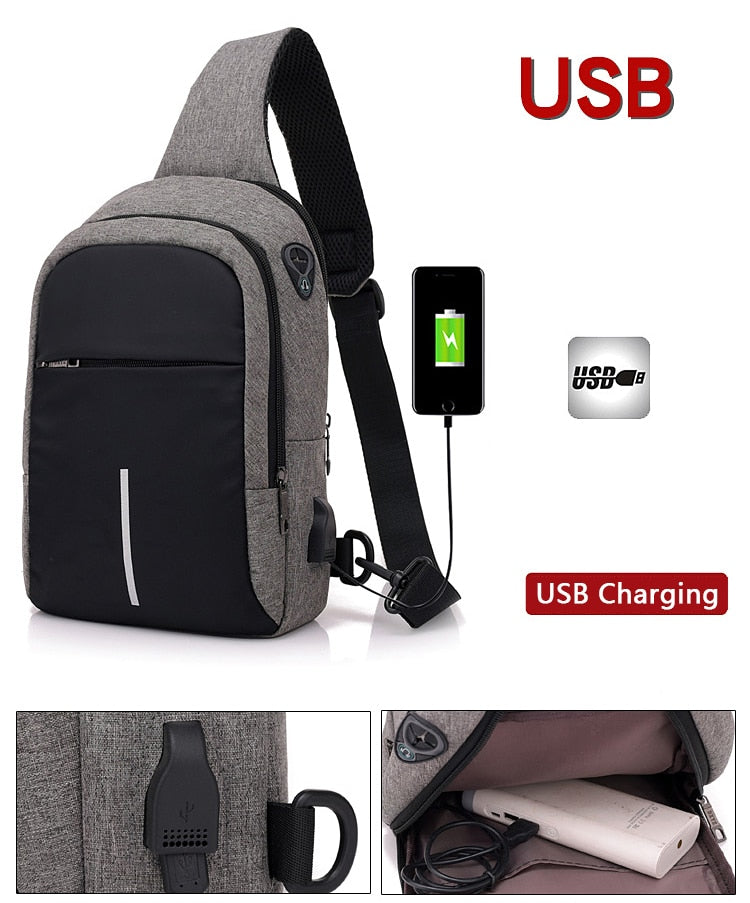 Schouder tas met USB oplader