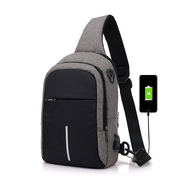 Schouder tas met USB oplader